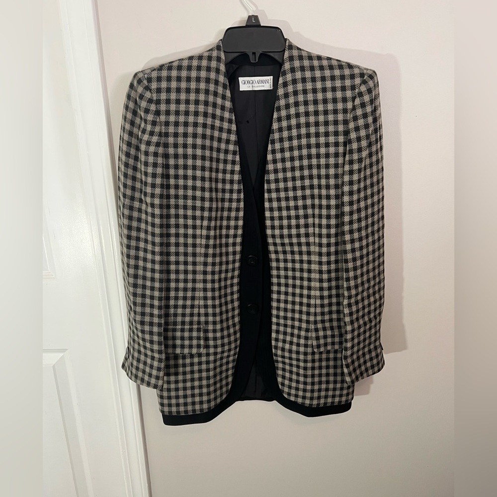 Giorgio Armani Check Print Vintage Woman’s Blazer